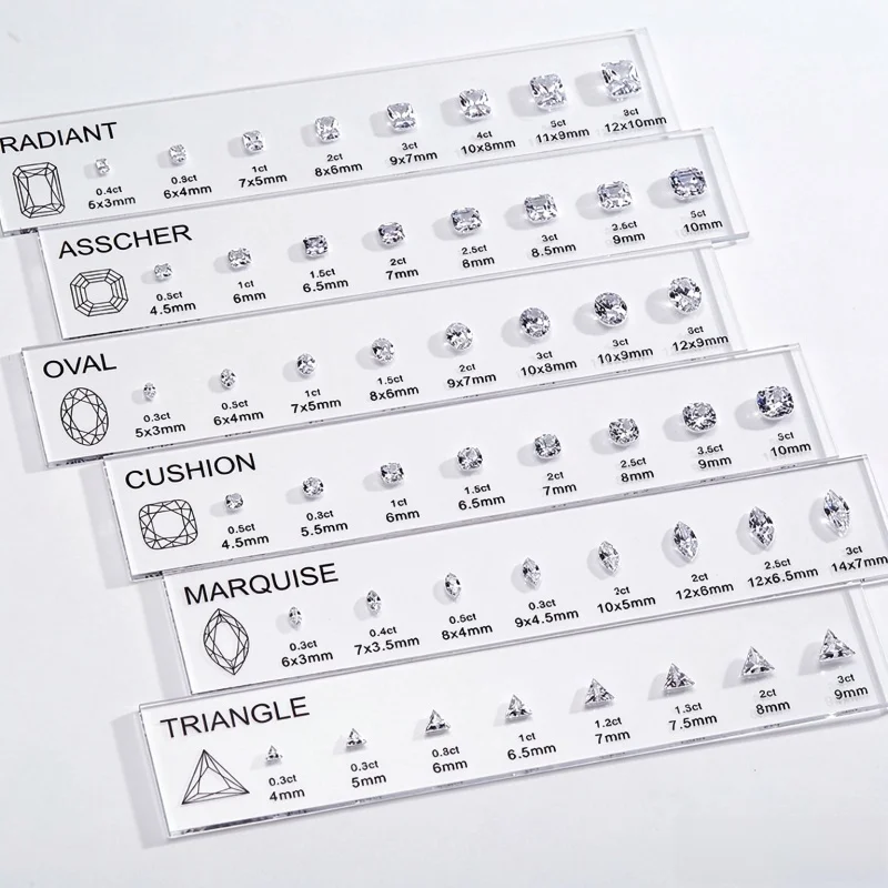 Jewelry Size Comparison Gauge Diamond Size Measuring Card  Acrylic Gemstone Size Reference Ruler for Ring Jewelry Making