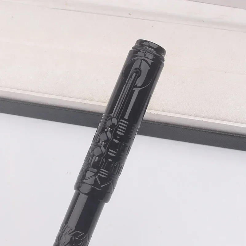 عالية الجودة معدن أسود قلم حبر جاف قلم الكرات الدوّارة البطانة نمط الجاز برميل رواية الكتابة أقلام لوازم مكتبية