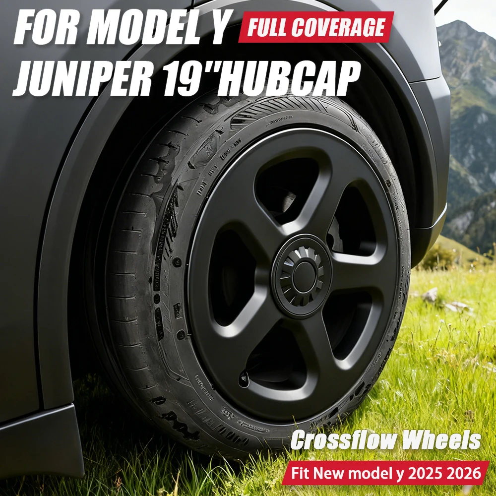 YIKUN 4PCS Hubcap for Tesla Model Y Juniper 19 Inch 2025 2026 Wheel Cover Replacement Full Rim Car Accessories 2026