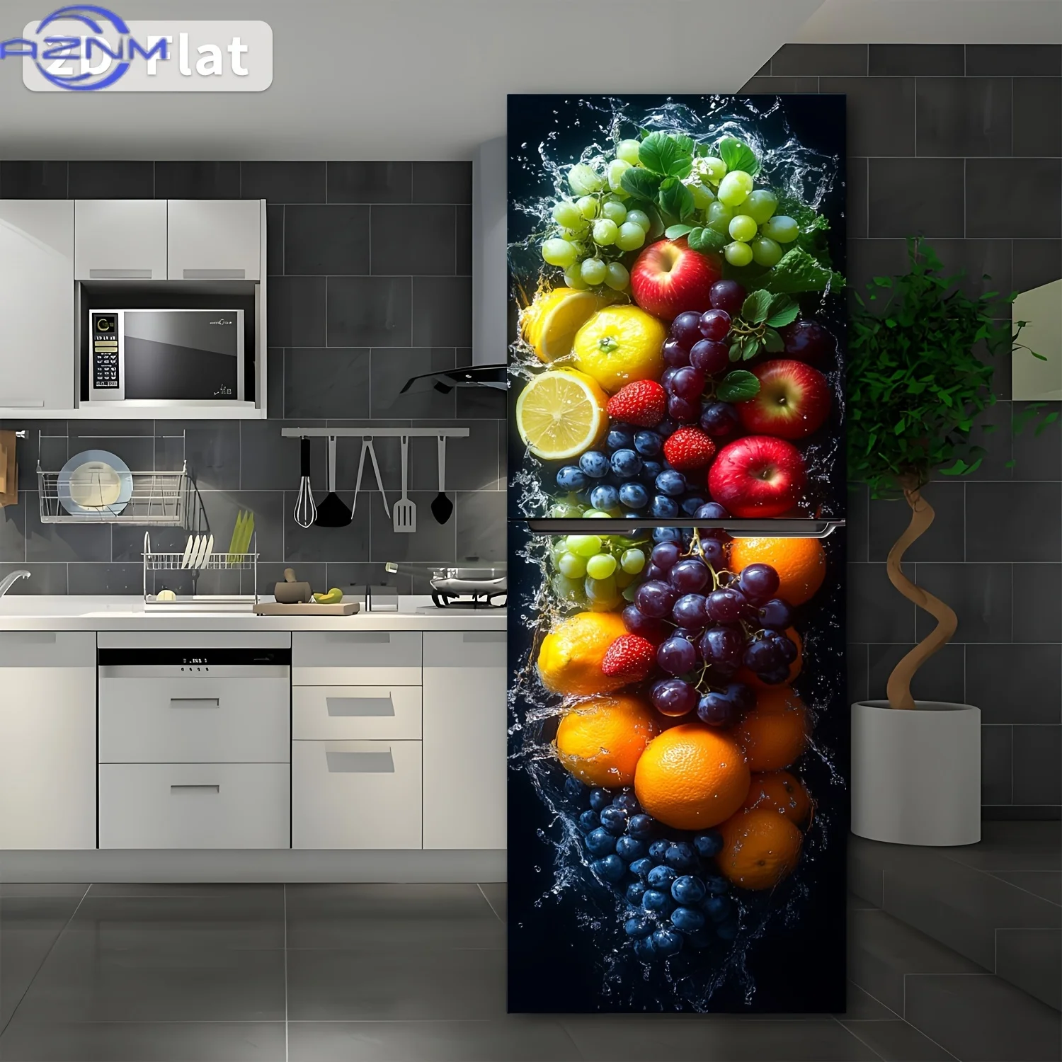 Vinyl Floor Plank - of a Fruit-Themed Fridge Sticker Measuring