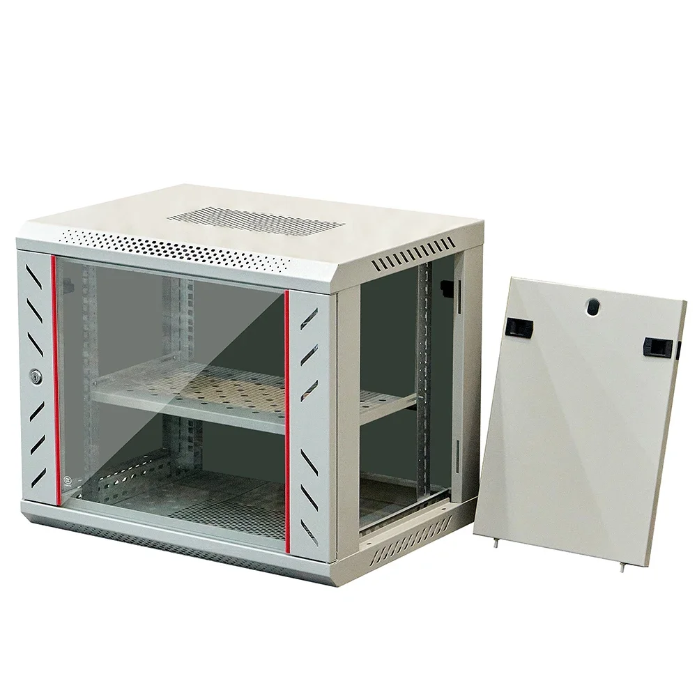 

12 Inch Wall-Mounted Server and DVR Rack Cabinet 4U to 15U Capacity with Fans and PDU for Network Data Center and Outdoor Use