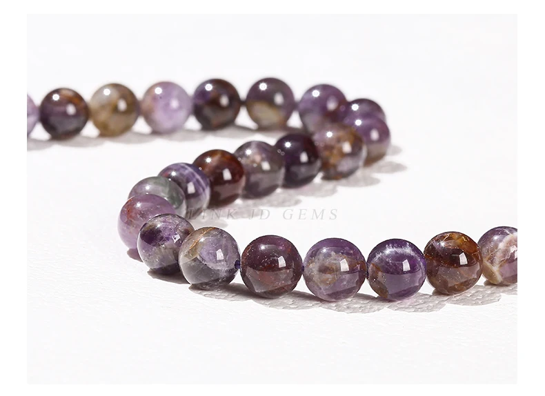 Großhandel 6 8 10mm Natürliche Geisteramethyst-Perlen Runde Lose Abstandsperlen Kristall für Schmuckherstellung DIY Halskette Armband Zubehör – Detail 10