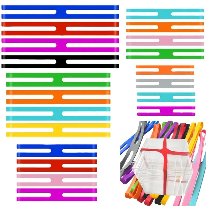 

ABXF-20Pcs Colourful Silicone Rubber Bands,5 Sizes,Wide Elastic Tear-Resistant Rubber Rings