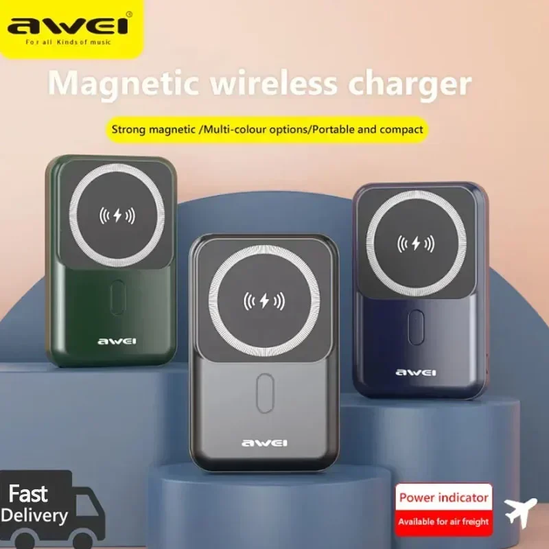 Awei P139K 10000mAh Mini Portable Magnetic Power Bank USB Type-C Output 22.5W Fast Charge Powerful Powerbank For phone