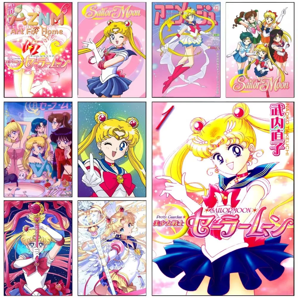 1pc AZMN Anime S-Sailor M-MoonS Poste Art Waterproof Paper Coffee House Wall Decor