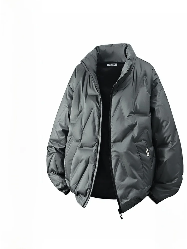 

PaulFrank Trendy High-End Du down Jaet Men's Pure Color Stand Collar Winter Warmth Outerwear Casual Sle Polyester Fiber