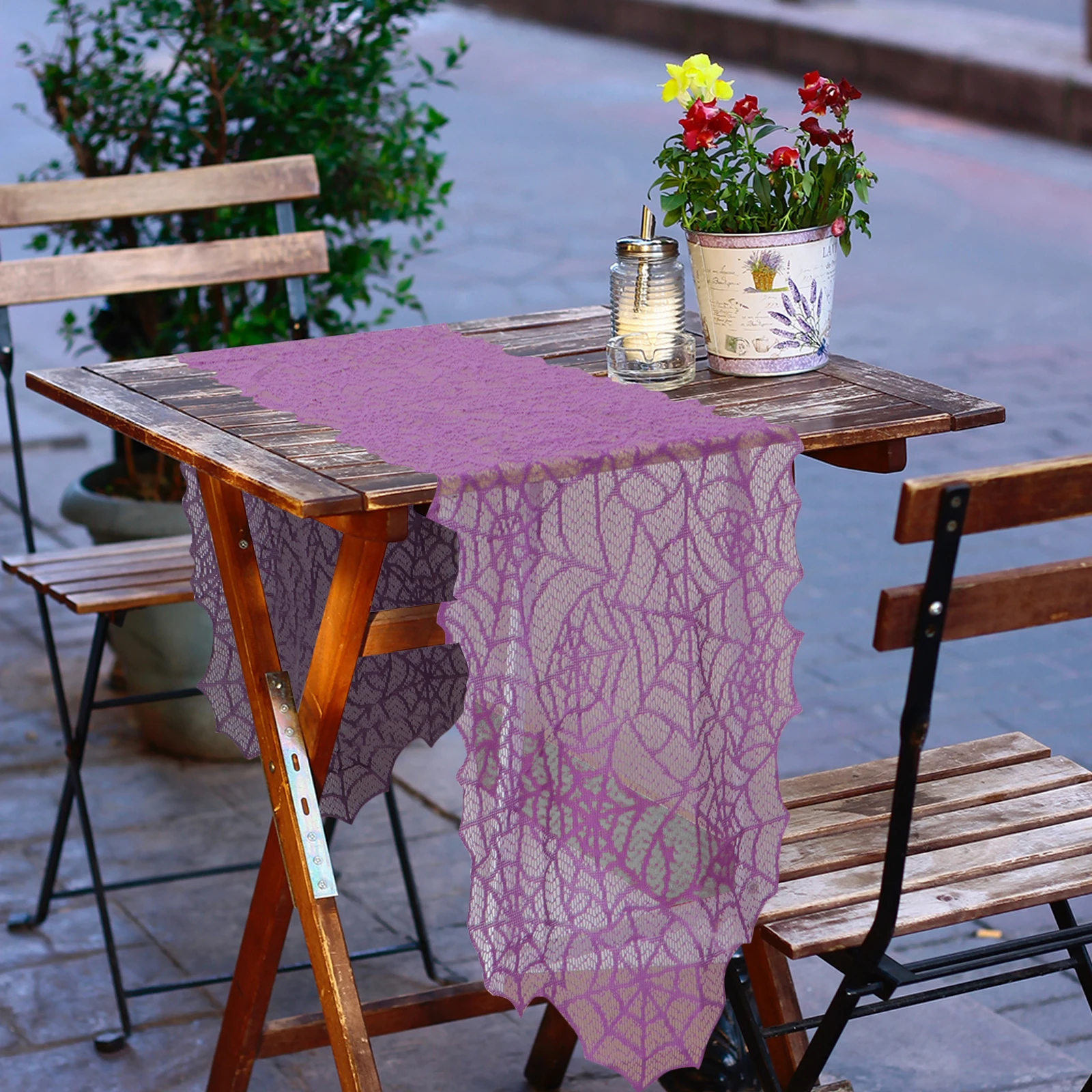 

Halloween Table Runner Tablecloth Lace Cover Fireplace Cloth Dining Room Decor 72x108cm Fits Tables Buffet Outdoor