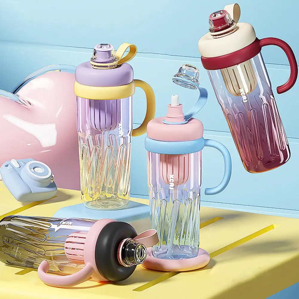 

Reusable Drinking Mug Iced Coffee Cup Gradient Color Smoothie Cup 950ml Tumbler with Straw Leakproof BPA-Free Plastic Cup