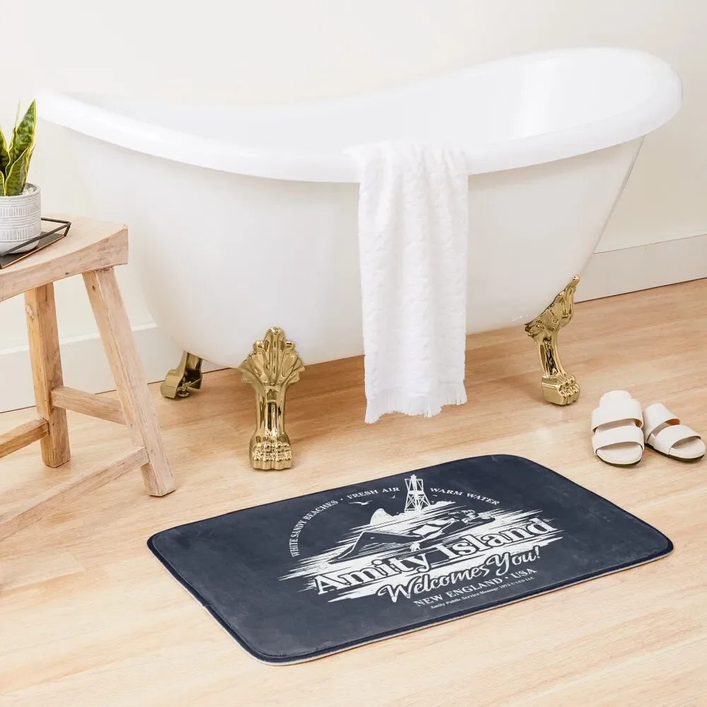 

Amity Island - Dark Distressed Variant (1975) Bath Mat For Bathroom And Toilet Non-Slip Shower Mat