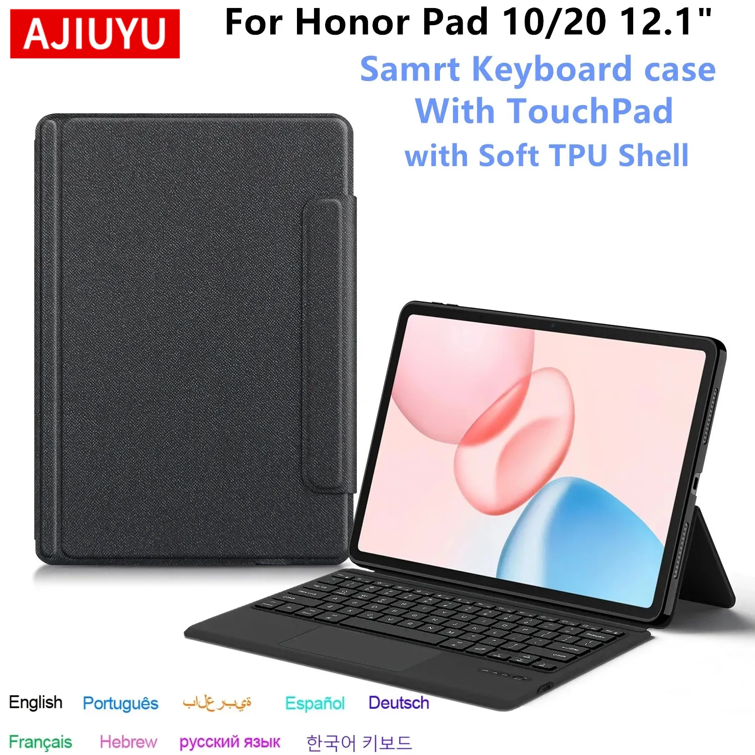TouchPad Keyboard Case For Honor Pad 10 12.1 inch 2025 HEY3-W00 W10 Tablet Smart TrackPad Keyboard for Honor Pad 20 12.1