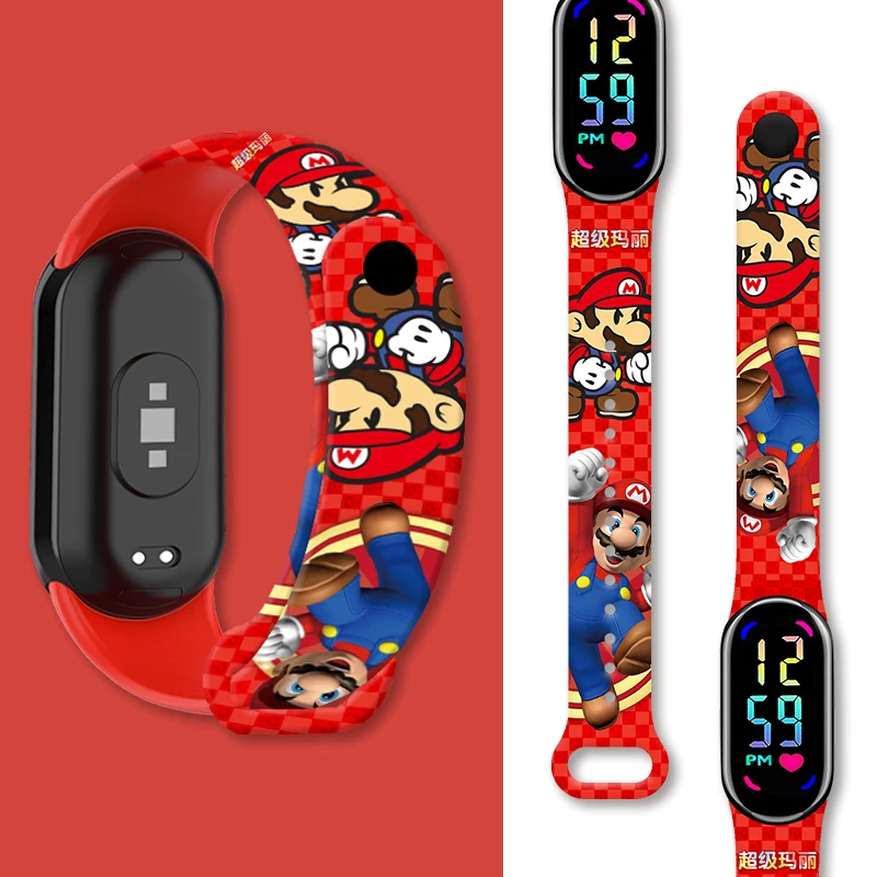 

MINISO Mario Printed Wristband for Xiaomi Mi Band 9 8 Sport Watchband Replaceable Bracelet for Mi Band 9 8 Smart Bracelet