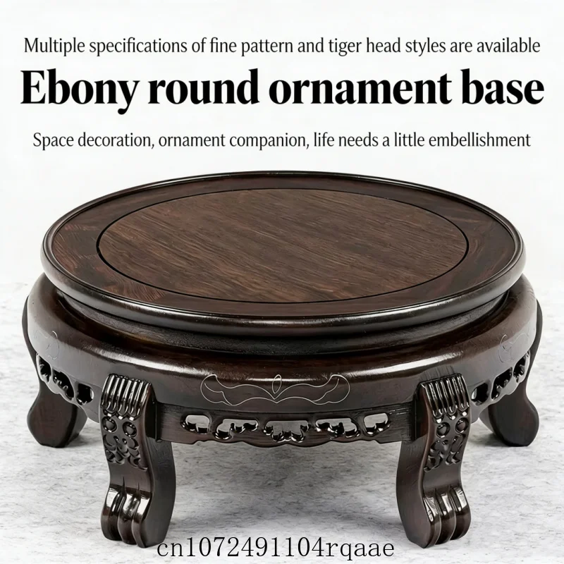 Solid Wood Round Display Pedestal, Wooden Base for Home Decor, Vase, Bonsai, Incense Burner, Office Tabletop Ornament Stand
