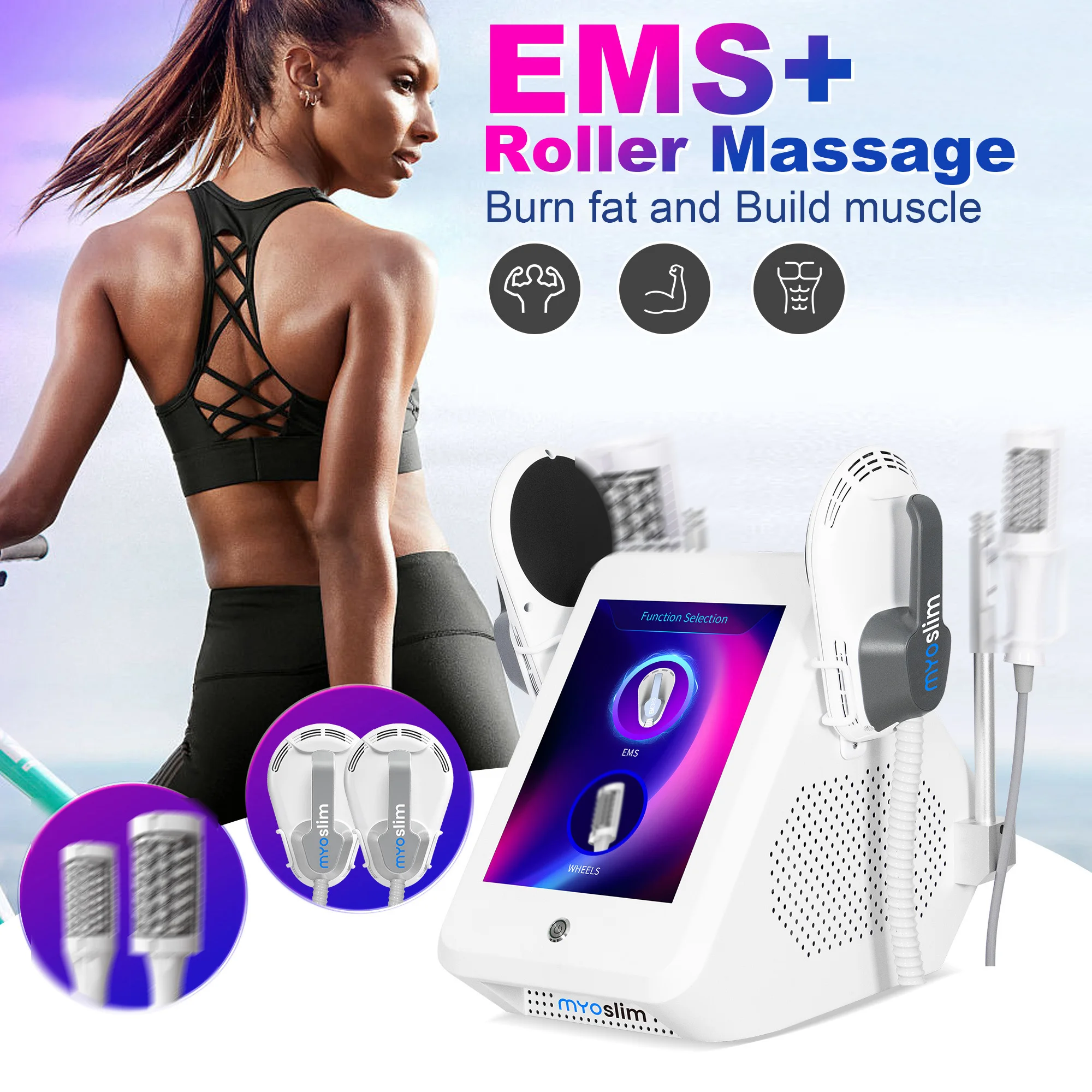 

Myoslim 6500W 15 Tesla RF Machine Shaping Slimming Body Sculpture Pelvic Muscle Stimulator Weight Loss Inner Ball Roller Machine