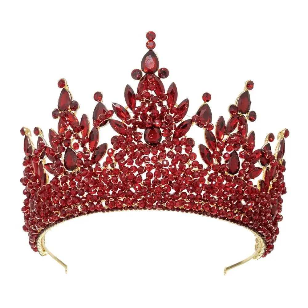 Luxury Oversized Baroque Crown Cake Decorations Electroplated Rhinestone Bridal Crowns Hair Jewelry Sparkling Wedding Crown