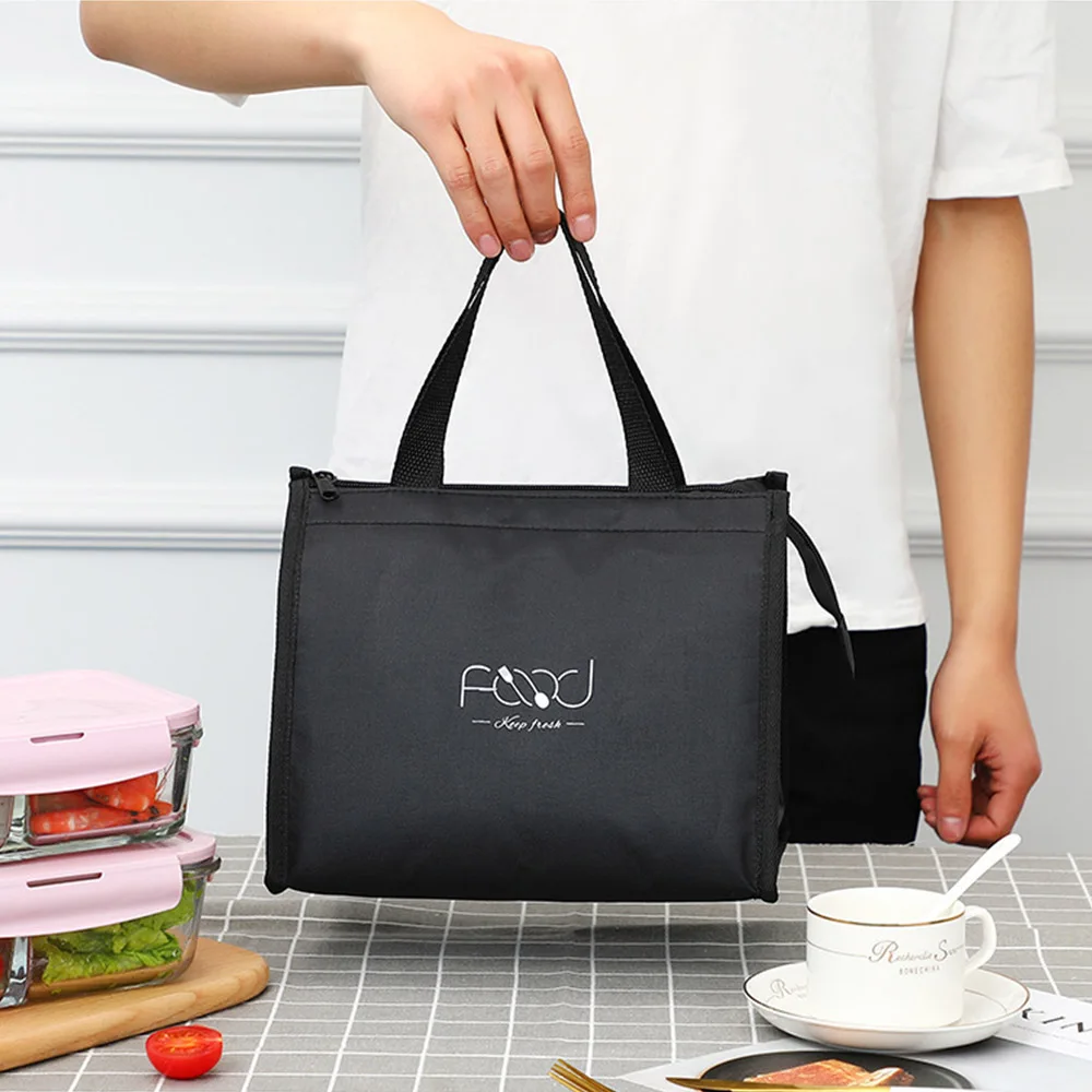 Unisex Portable Food Storage Box Handbags Thermal Insulated Hand Zip Cooler Bags Picnic Bag Food Tote Lunch Bags