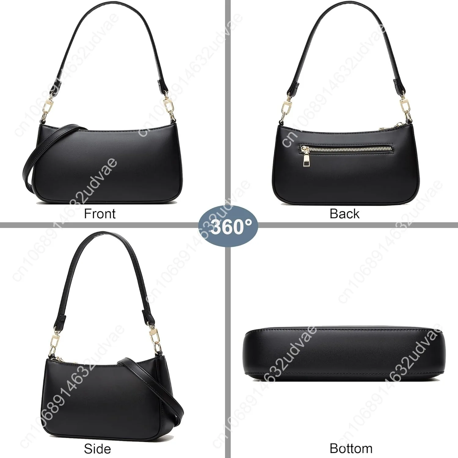 NIUEIMEE ZHOU Shoulder Bag for Women Retro Vegan Leather Classic Tote HandBags Purses with Zipper Closure