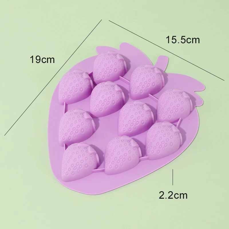 3D Strawberry Ice Cube Silicone Mold Baking Mold Chocolate Candy Mold Clay Resin Handmade Mould Party Cupcake Decorating Tools