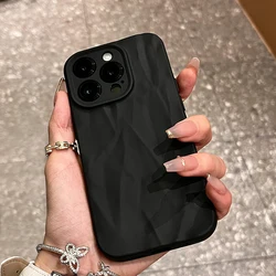 Soft Silicone Phone Case For iPhone16 15 14 13 12 11 Pro Max X Xs XR Max  Candy Bumper Fold Pattern Cover