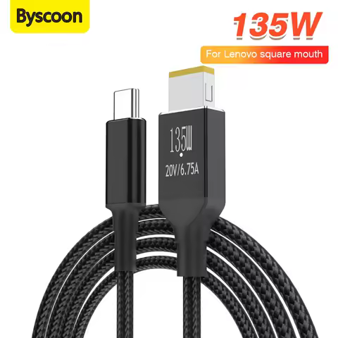 20V 6.75A 135W Laptop Charger for Lenovo Legion Y9000P Y9000K Y7000P Power Adapter Type C to USB Slim Square Tip Charging Cable