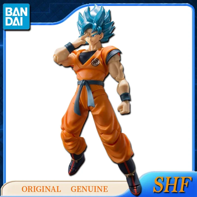 Bandai Dragon Ball Anime Originele Shf Super Saiyan God Super Saiyan Son Gokou Actie Figuur Speelgoed Voor Kinderen Cadeau Model Ornamenten