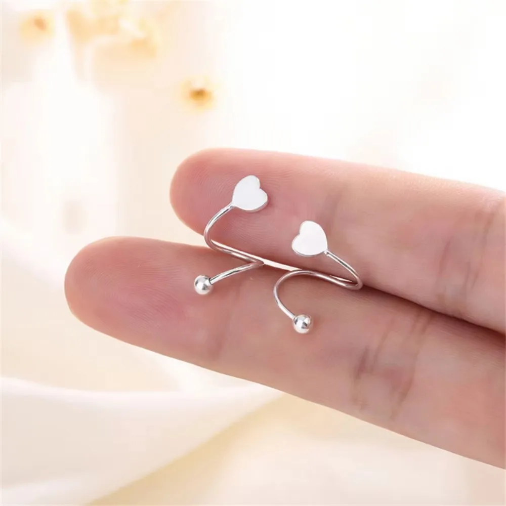 1 Pair Stainless Steel Spiral Twisted Lip Ring Tongue Piercing Heart Star Ear Cartilage Helix Stud Earring Jewelry Gifts JKC