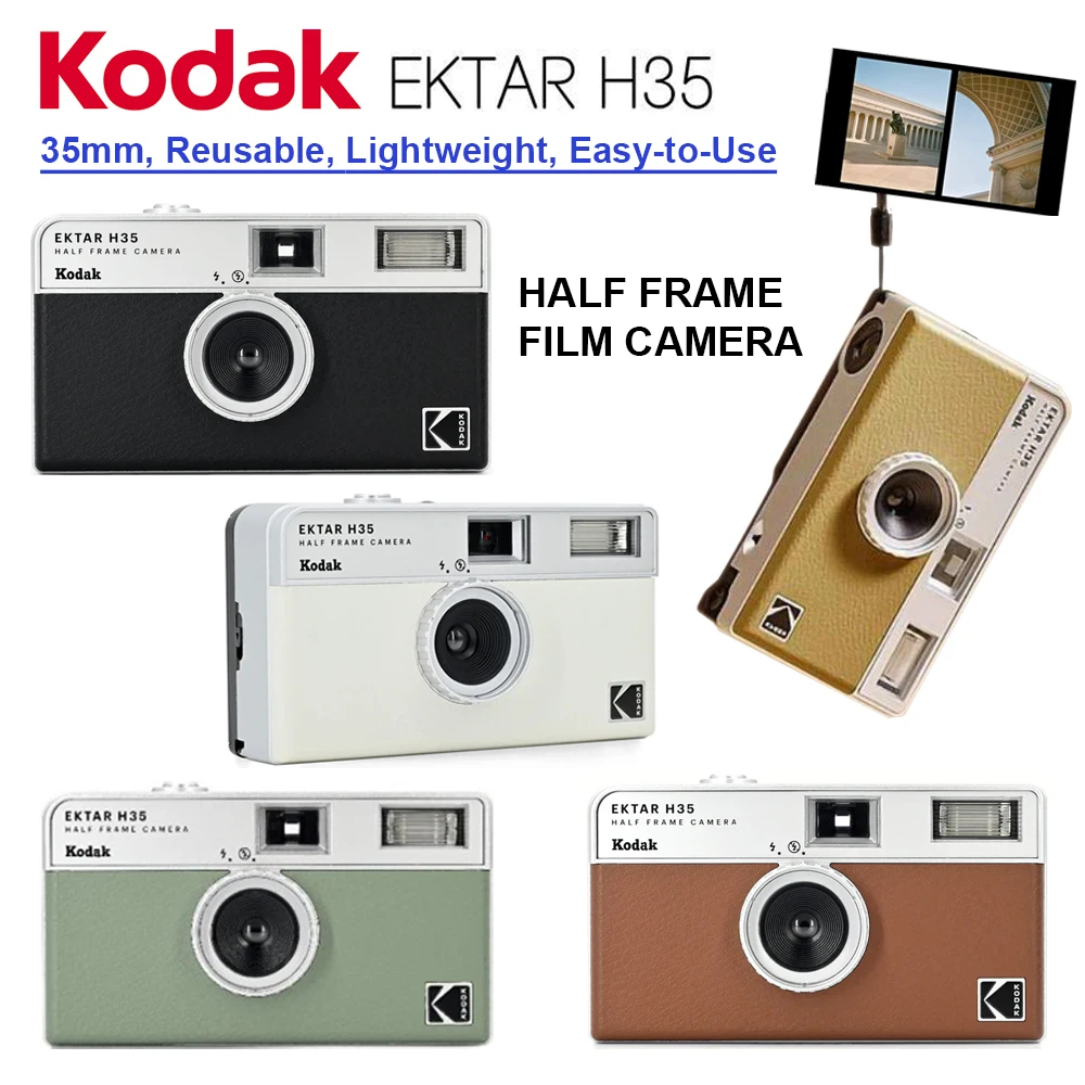 Kodak Ektar H35 Half Frame 35mm Film Camera | Built-in Flash | 72 Shots Per Roll | Compact Retro Point & Shoot for Beginners