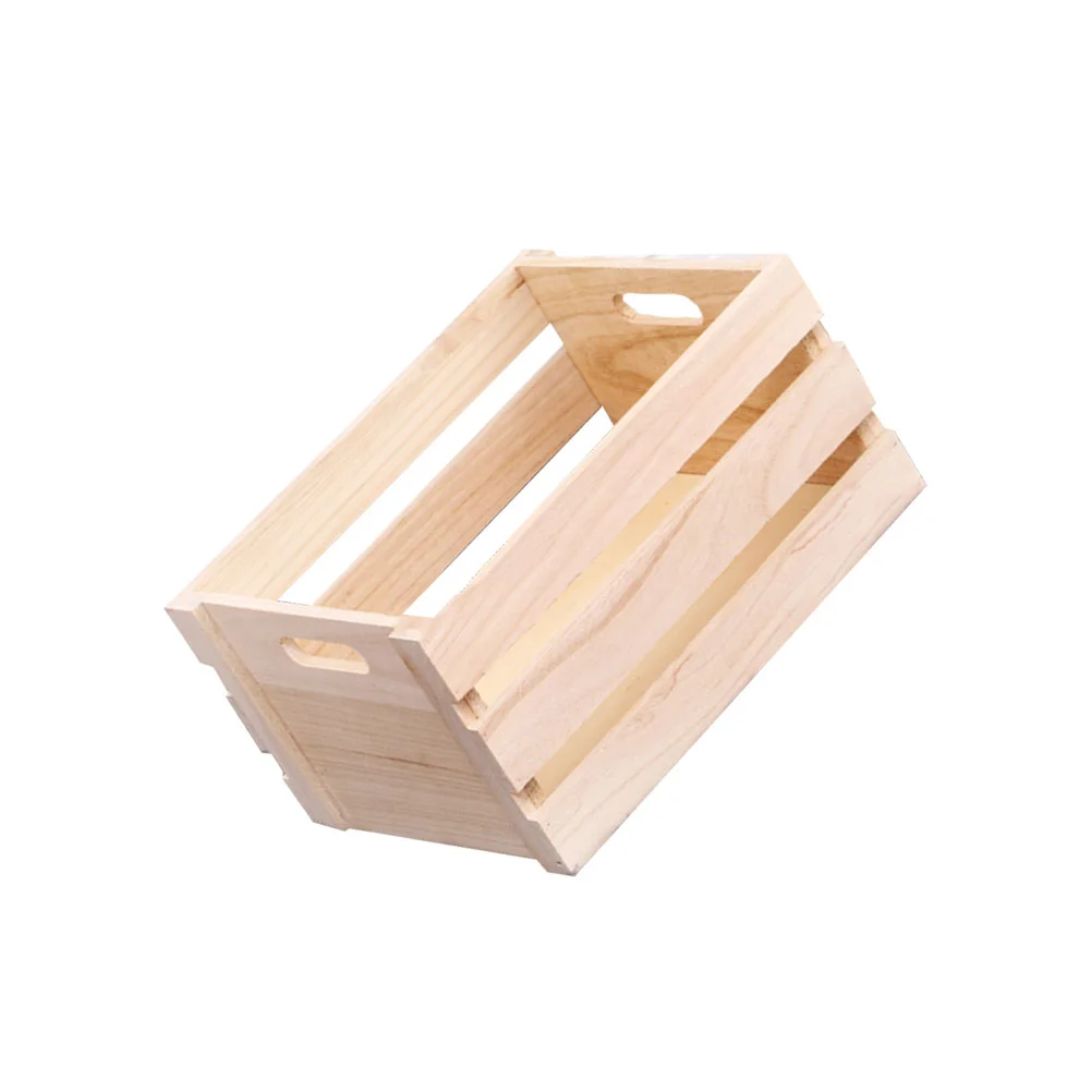 Wadah Keranjang Kayu Antik Kantor Organizer Desktop Lampu Serat Bunga Simulasi