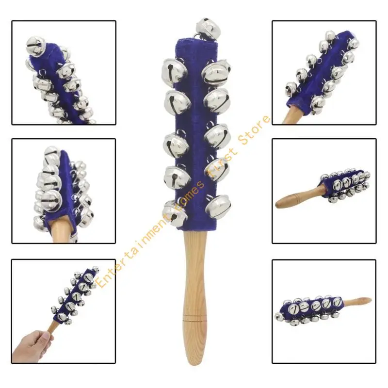 55KD 2Pcs Christmas Hand Sleigh Bells Hand Bells Instruments Musical Instruments for Christmas Concerts Enduring