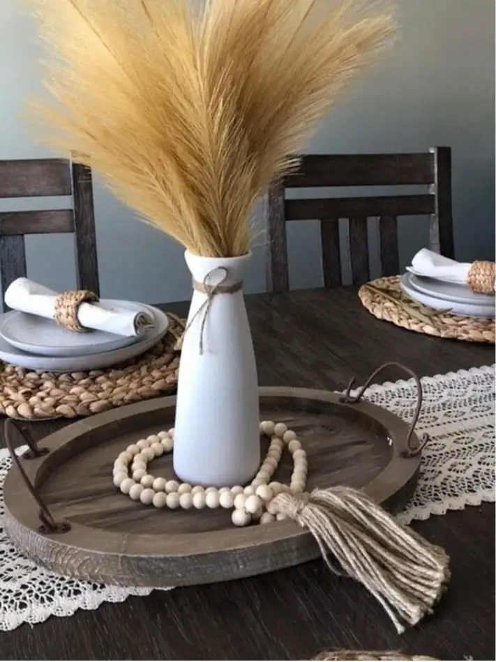 1 Piece Beige Tassel Jute Cord with Wooden Beads DIY Handmade Jewelry Accessories and Decorations