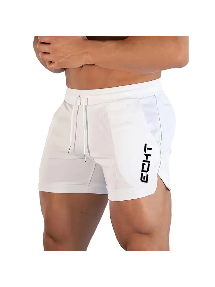 

Men's Olive Green 2-in-1 Athletic Shorts, Quick-Dry Breathable, Drawstring Waist, Ideal for Gym, Running & Trainingdf0540