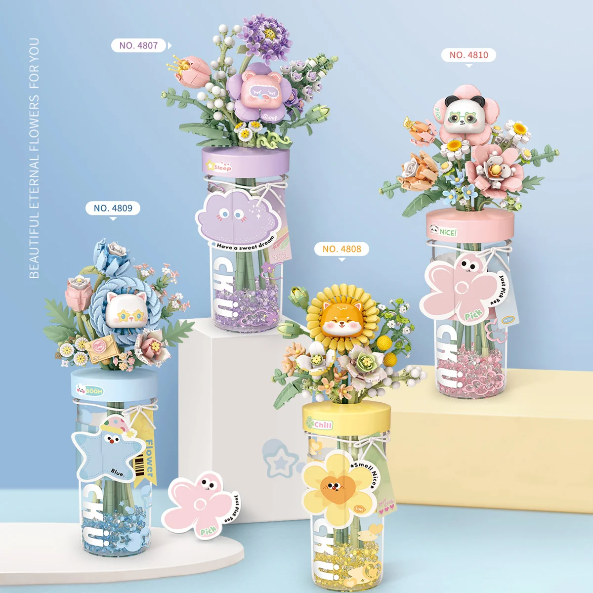 LOZ Plant Series Flower Building Blocks DIY MOC Model Bouquet Desktop Decor Adult Collectible Gift Valentine Birthday Holiday