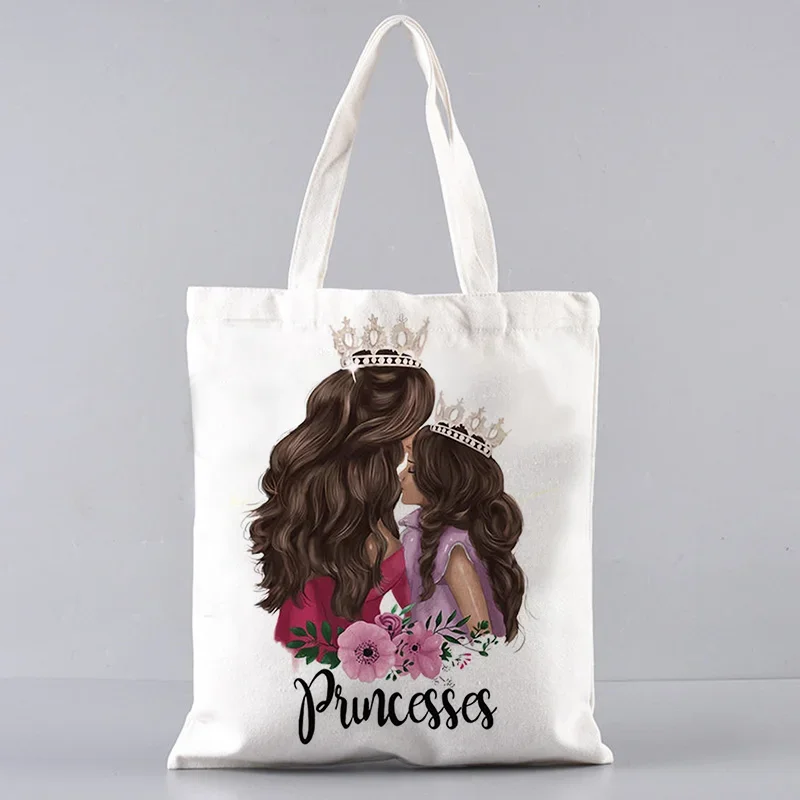 Bolsos informales plegables para mamá y bebé, bolsa de compras reutilizable ecológica, bolso de mano con estampado de Super mamá, bolsos de hombro de viaje