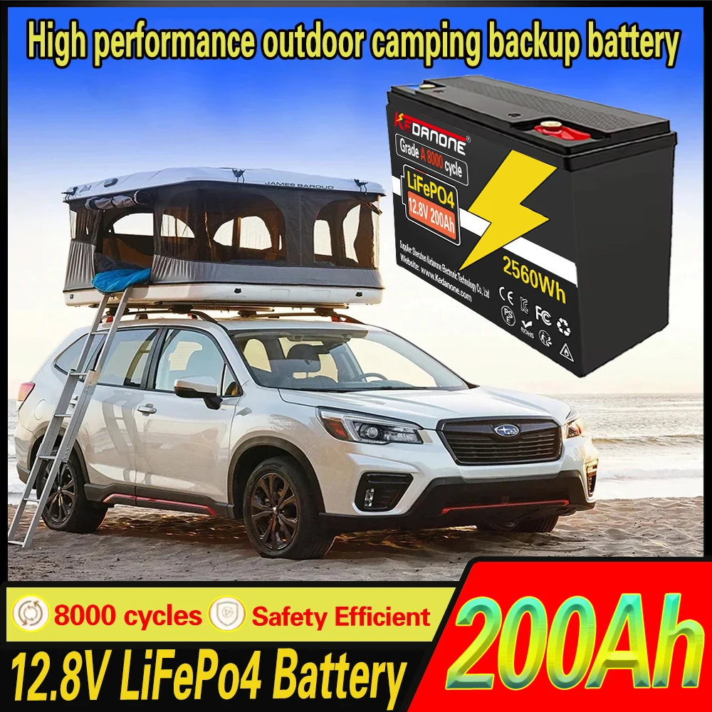 12V 120Ah LiFePO4 Lithium Battery Built-in 120A BMS - Solar Off-Grid Marine RV Power Rechargeable Iron Phosphate Deep Cycle