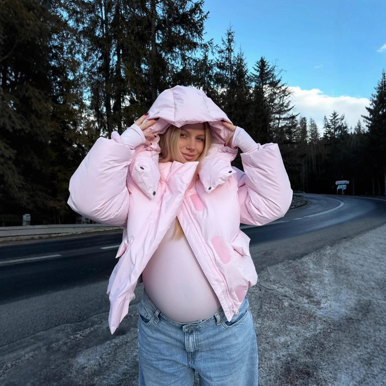 

FL повседневная однотонная стеганая куртка женская со съемным капюшоном на молнии на липучке с длинными рукавами теплые пальто 23 осень новая женская шикарная верхняя одежда