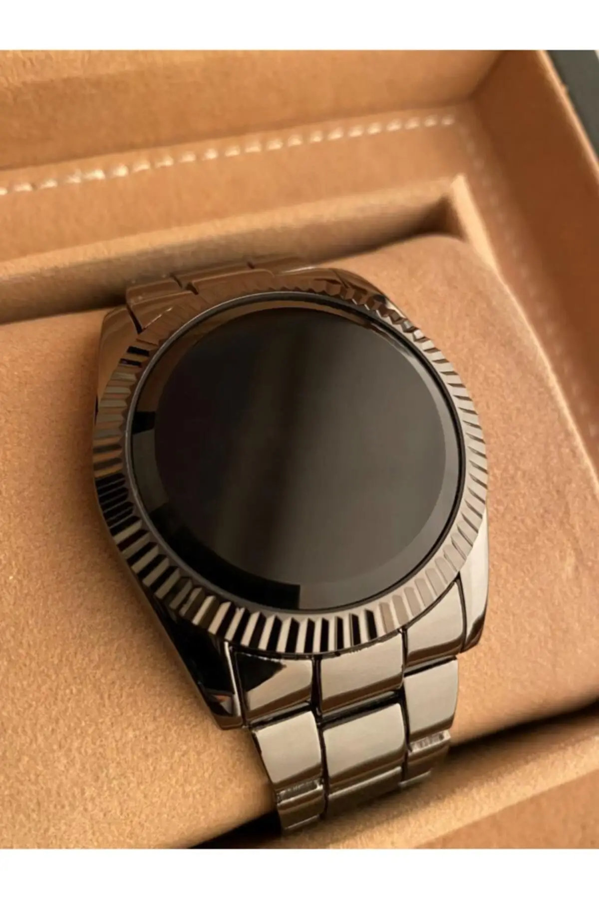 Jam Tali Baja Layar Sentuh Warna Hitam Pria