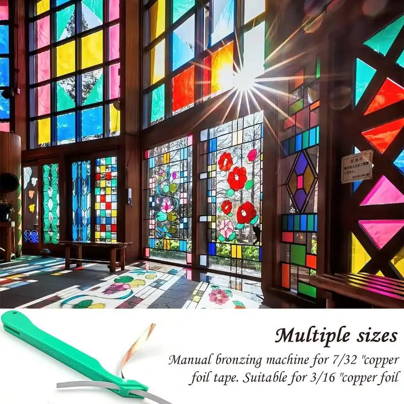 Stained Glass Copper Foiling Tool Handheld Stain Glass Foiling Tool Colorful Glass Tape Dispenser For Improving Work Efficiency