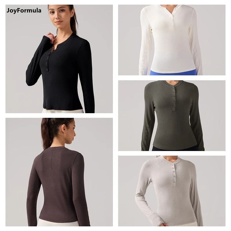 

Women Quick Drying Skin-friendly Yoga T-shirts V-neck Long Sleeve Fitness Yoga Training Tops Breathable Soft Female Sportswear