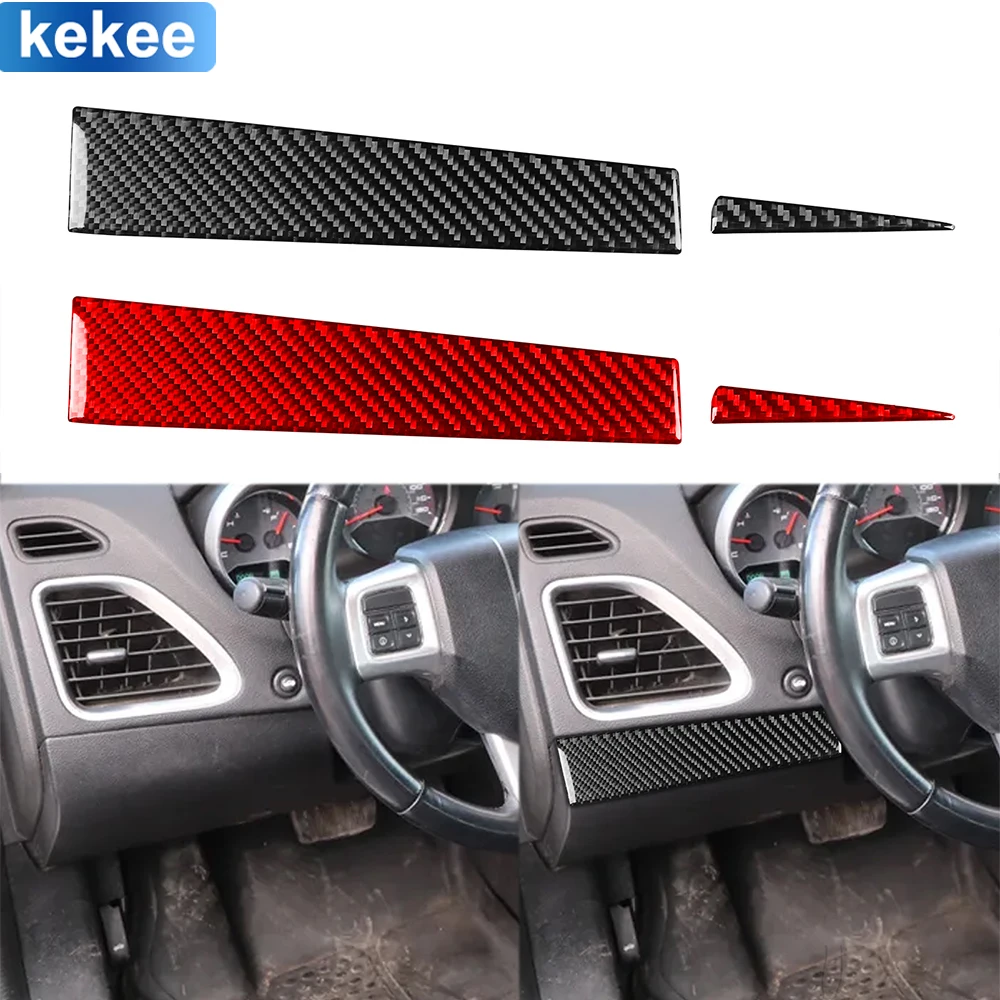 

For Dodge Avenger 2011 2012 2013 2014 Driver Seat Dashboard Trim Strip Cover Real Carbon Fiber Sticker Car Interior Accessories