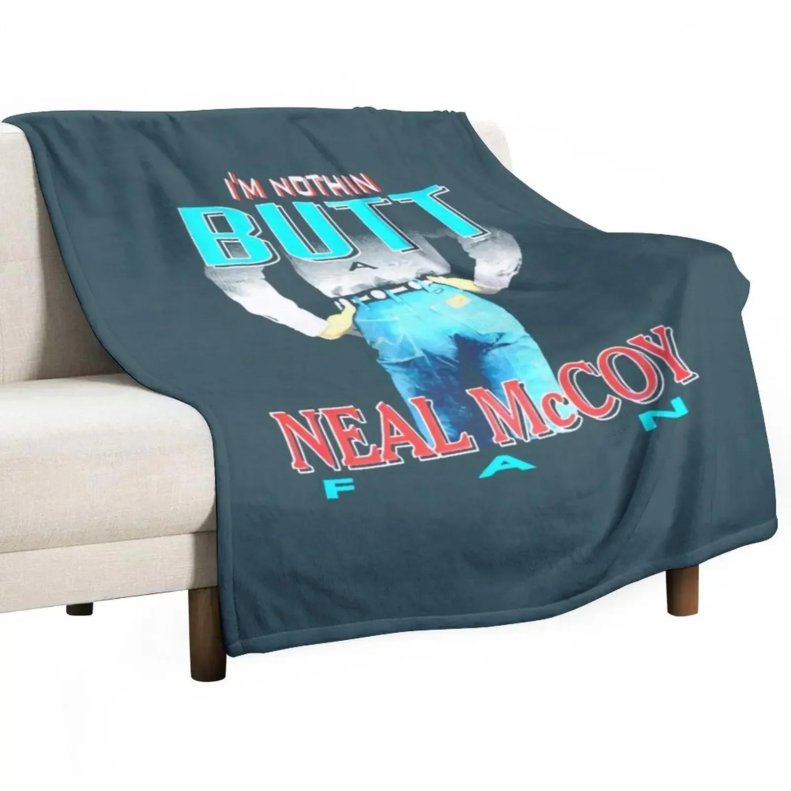 1990_s Neal McCoy Vintage Nothin_ BUTT a Neal McCoy Fan Tour Promo Classic 90_s Country Music Concert Throw Blanket