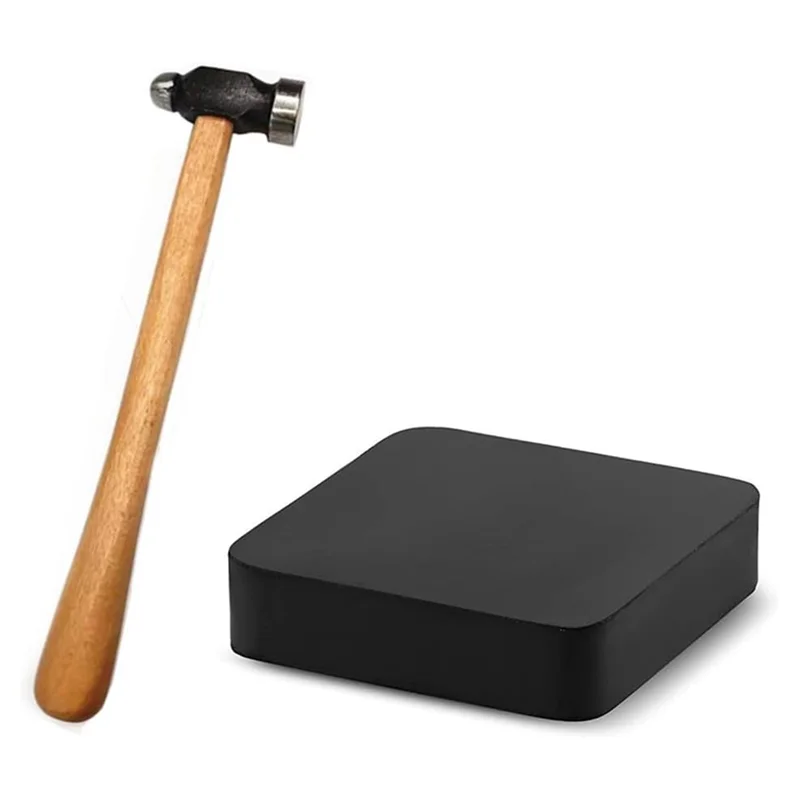 

A88E-Rubber Benching Block Jewelry Hammer Metal Shaping Tool Jewelry Crafting Tool Rubber Mat Stamping Hammer