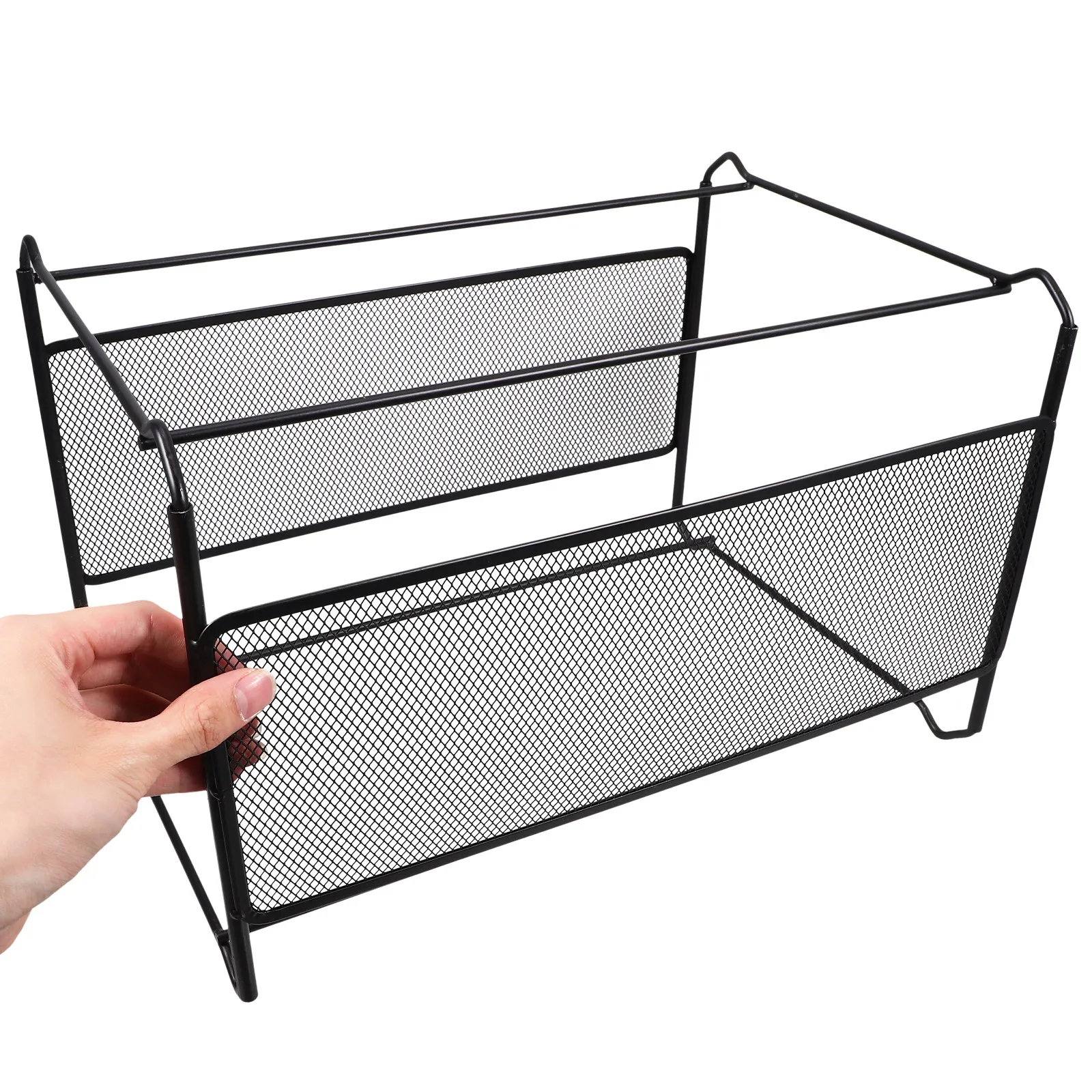 Organisateur de bureau en maille métallique pour fichiers, livres, magazines, catalogues et rapports – Idéal pour le bureau, l'école et la maison
