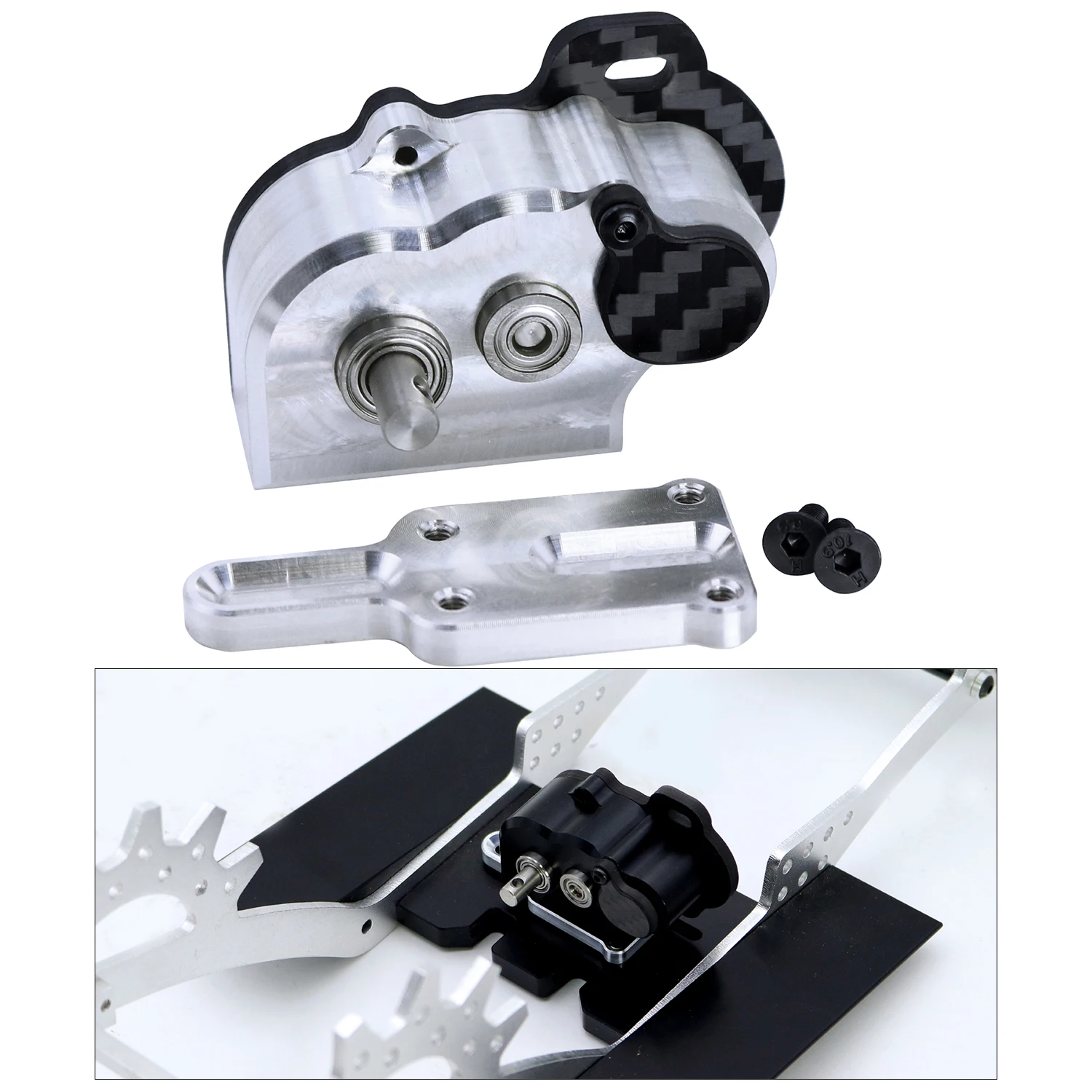 48 Pitch Portal LCG Transmission Ultralight Gearbox With Slipper Pad For 1/10 Cheater Rigs Capra SCX10 III AR45 Axle DIY Chassis