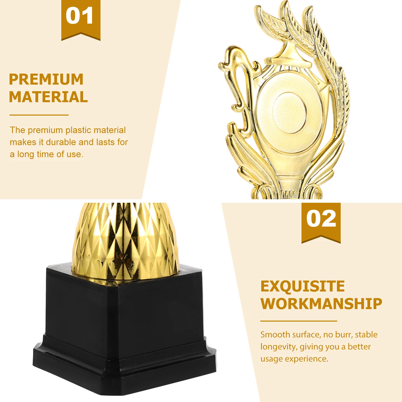 

Plastic Trophies for Kids Gold Medals Cup Sports Student Award Kindergarten Graduation Universal Creativity Durability Smooth