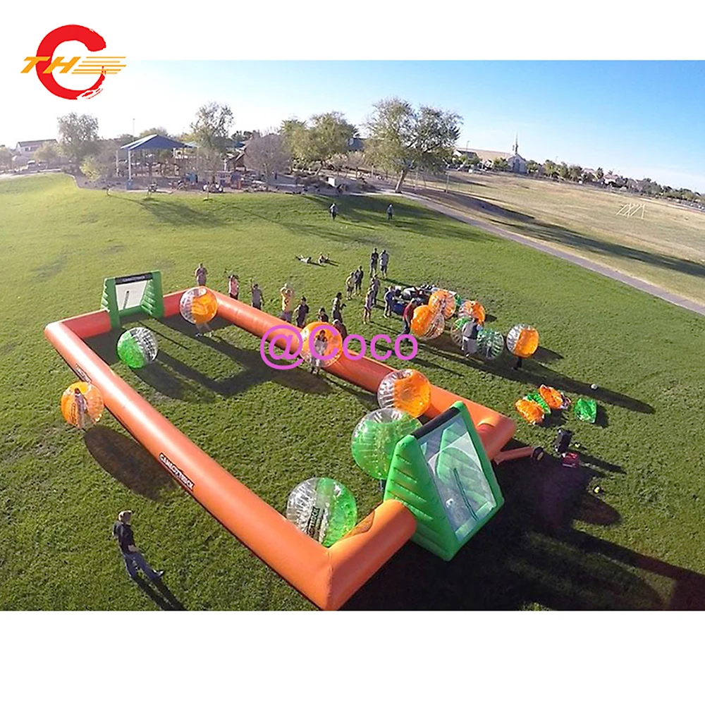 15x8 or 20x10m inflatable Football Field/durable oxford Inflatable Football Pitch/inflatable football shoot goal for bumper ball