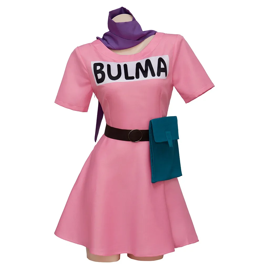 Anime Bulma Cosplay Costume Pink Dress Uniform Kawaii Girls Full Set Outfits Halloween Carnival Party Clothes for Adult Women