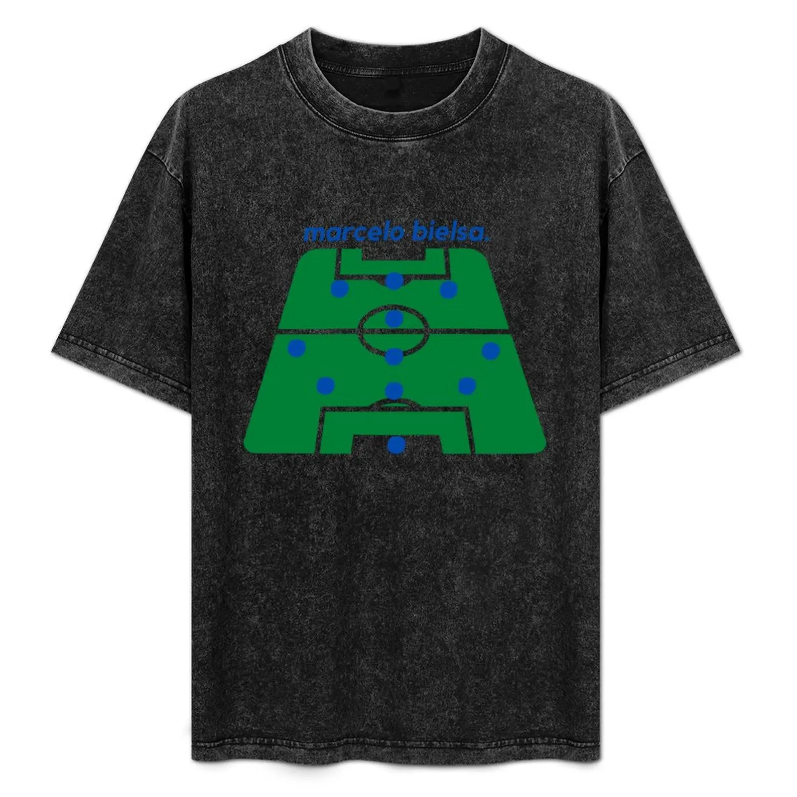 Camiseta de manga corta de trabajo con diseño de las formaciones de fútbol 3-3-1-3 del El Loco, de Marcelo Bielsa