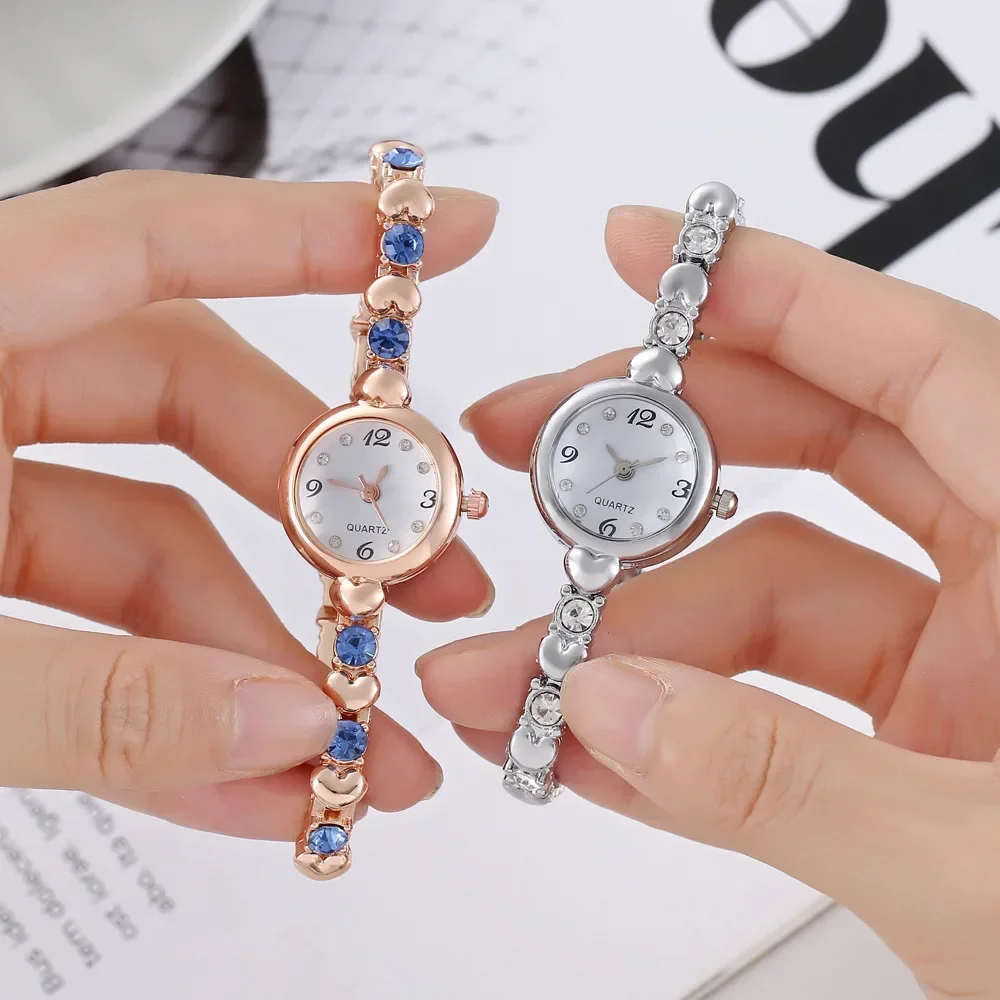 Bracelet orologio diamant pour femme, mini cadran, montre-bracelet élégante pour femme, montres à quartz, or, argent, bande métallique, dames
