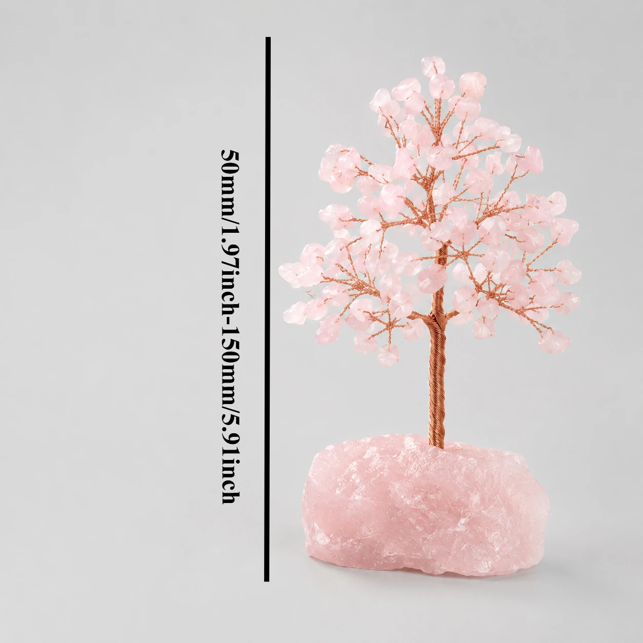 Rose Quartz Crystal Tree of Life - Tanli Tree, Feng Shui Decoration - Handmade Christmas Tree, Mineral Specimen