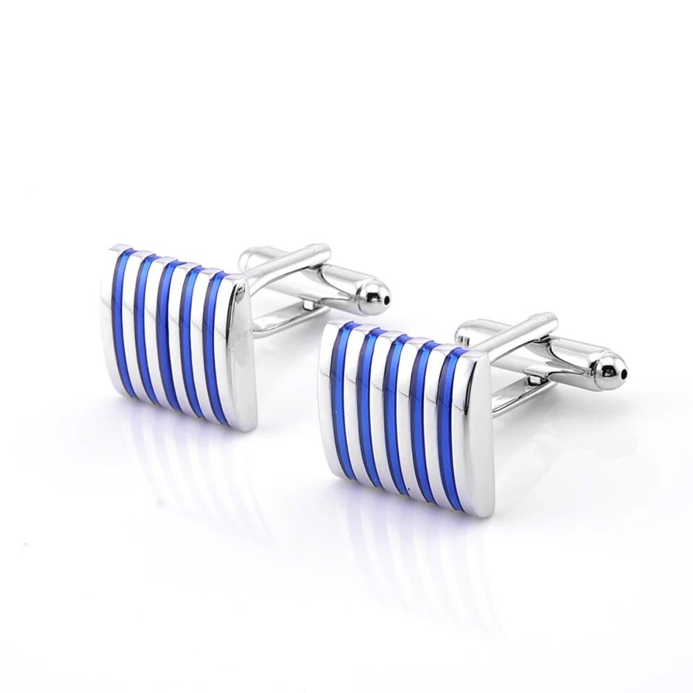 Red And White Striped Metal Cufflinks Men's Business Formal Shirt Cuff Accessories Exquisite Banquet Decoration - Suit Cufflinks