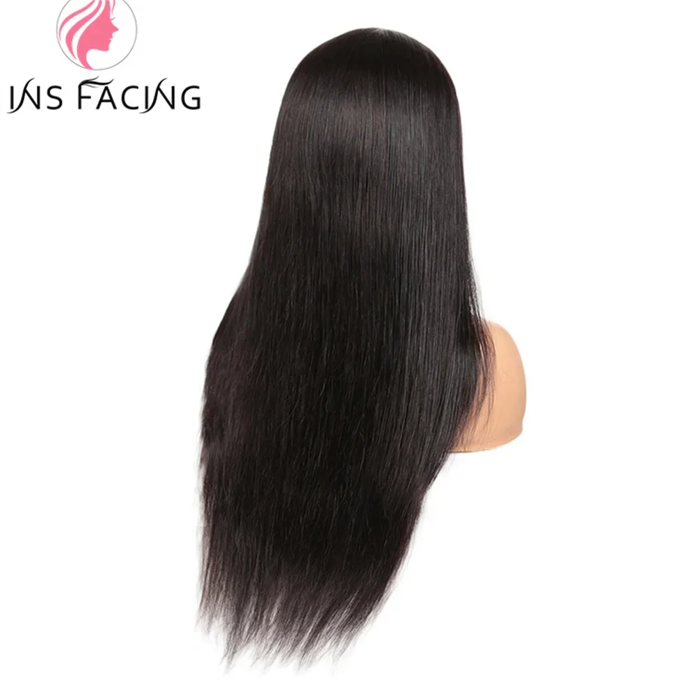 Perucas de cabelo humano frontal de renda reta para mulheres 13x4 200 densidade peruca de cabelo humano brasileiro transparente perucas frontais de renda cabelo remy